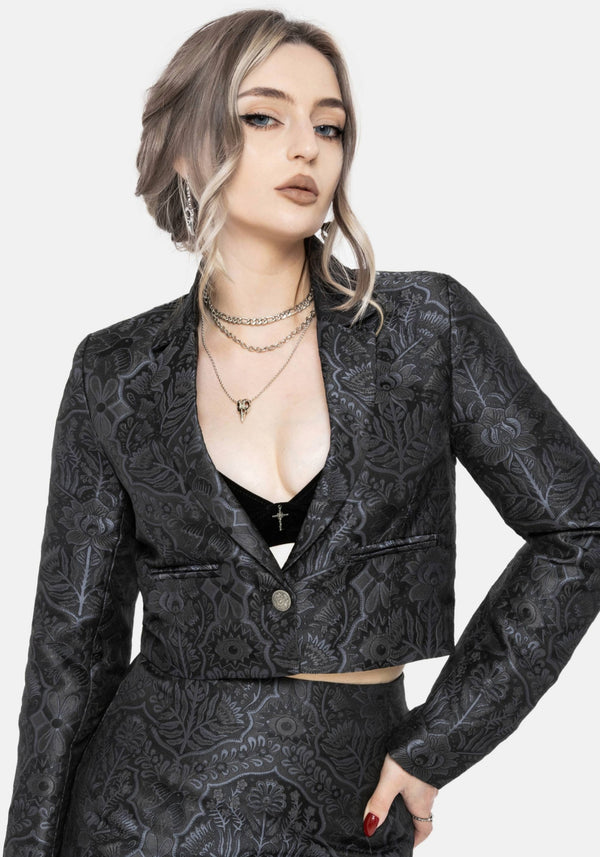 Nocturna Jacquard Cropped Blazer