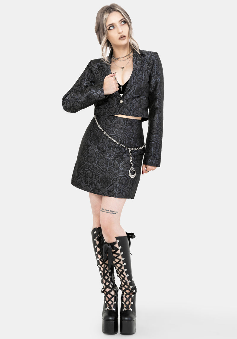 Nocturna Jacquard Cropped Blazer
