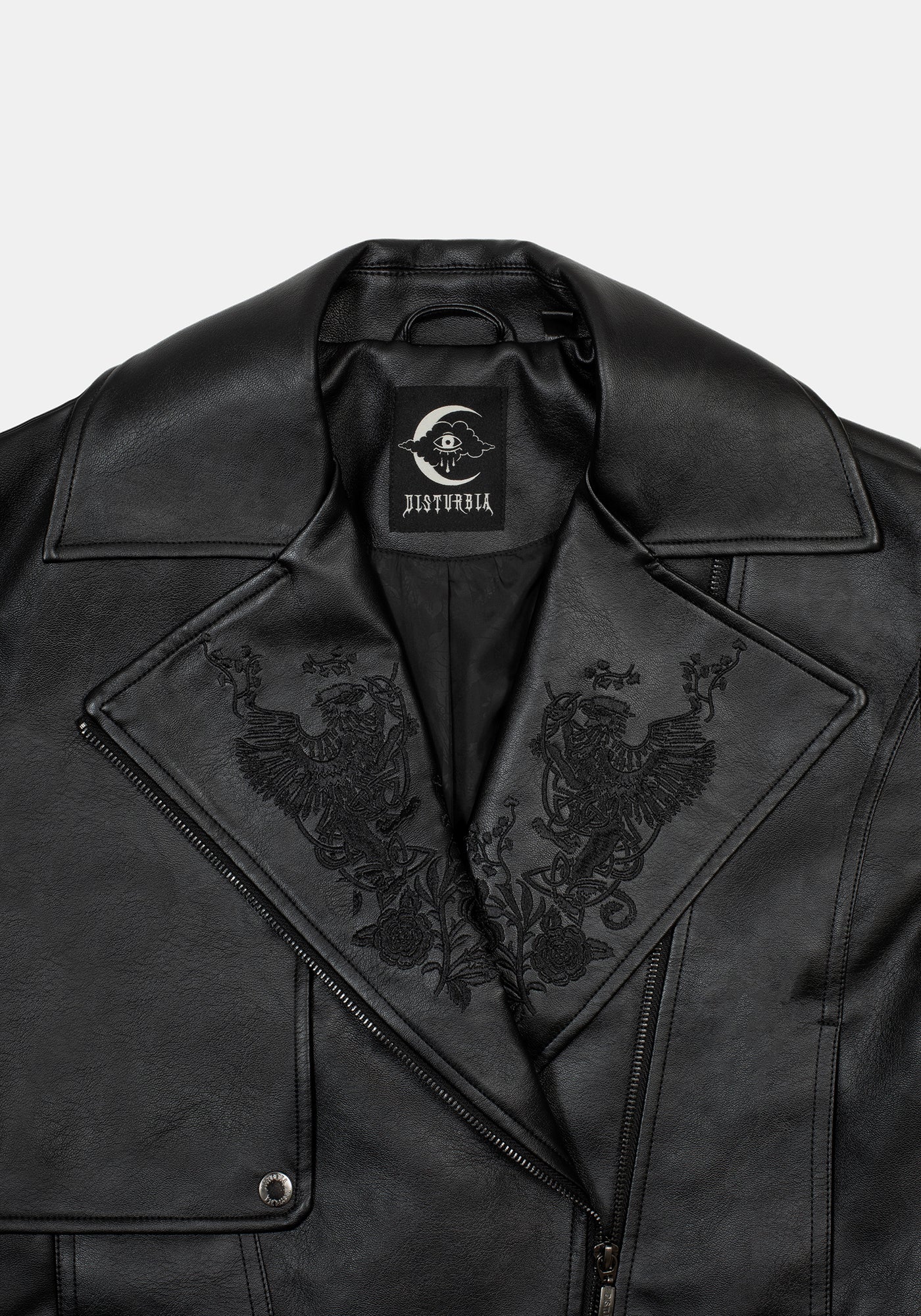 Clash Phoenix Embroidered Faux Leather Jacket – Disturbia
