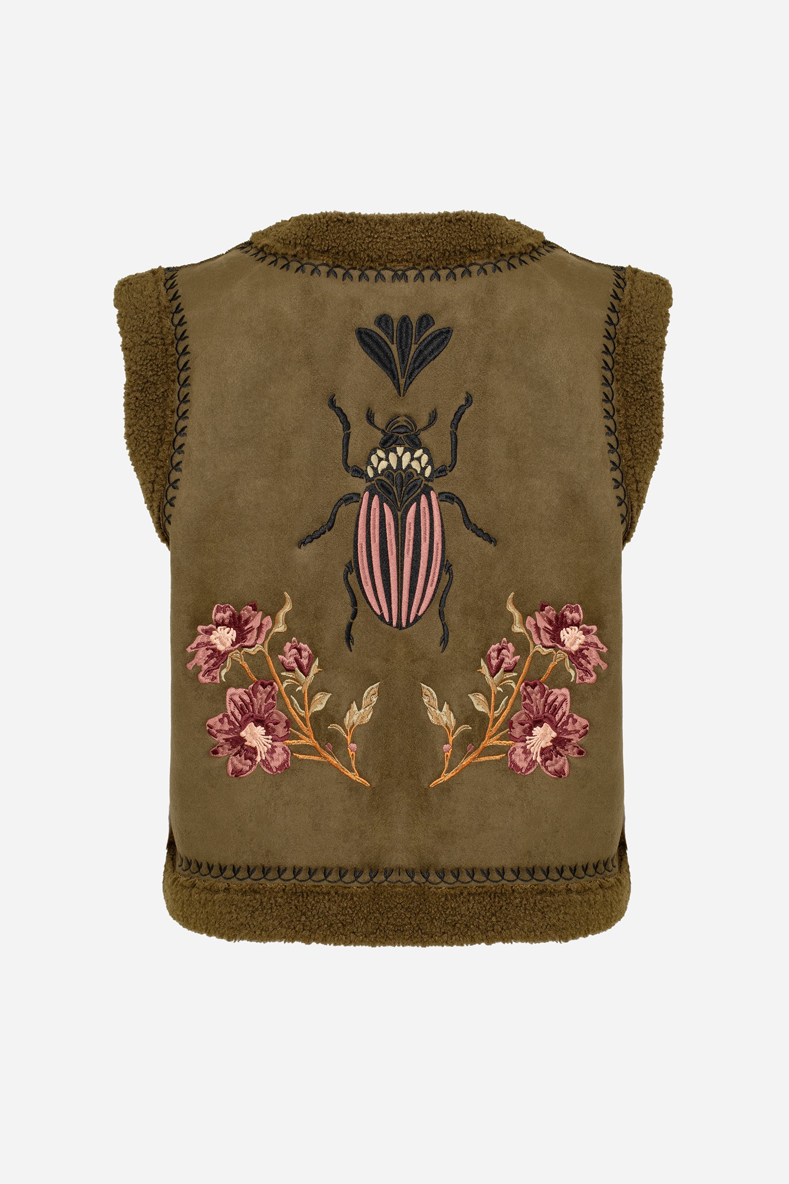 Sylvara Borg Embroidered Bug Gilet – Disturbia