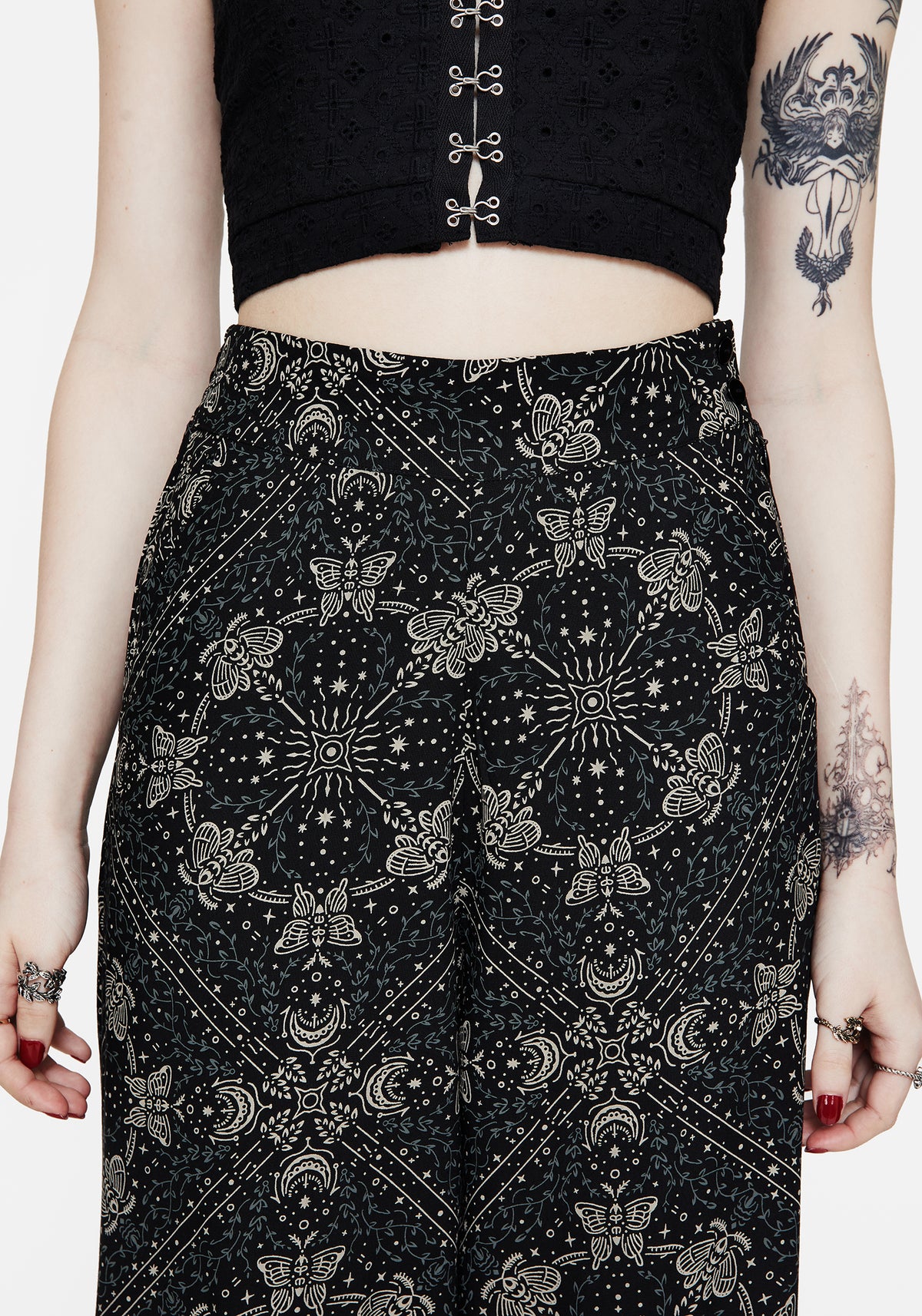 Poem Moth Printed Wide Leg Trouser UK10