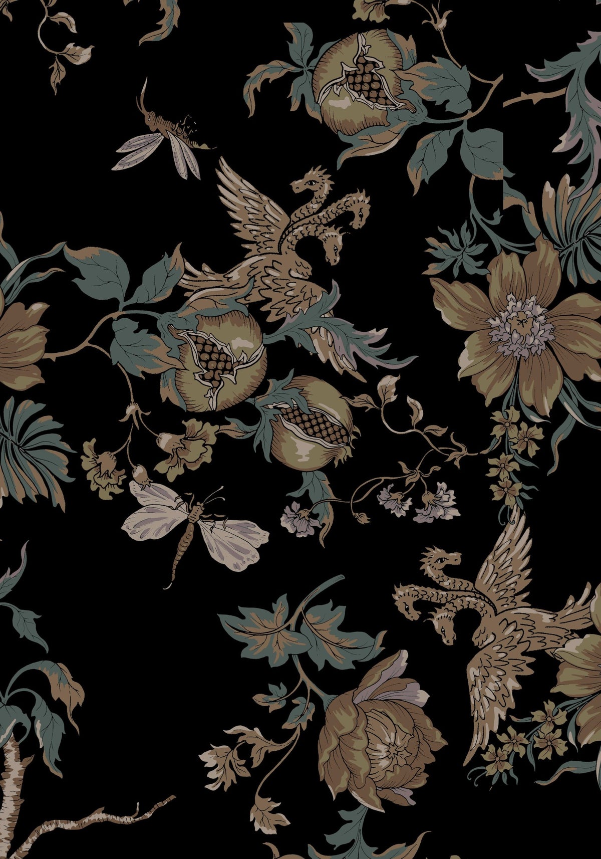 Poison Eden Printed Short Sleeve Blouse - Midnight