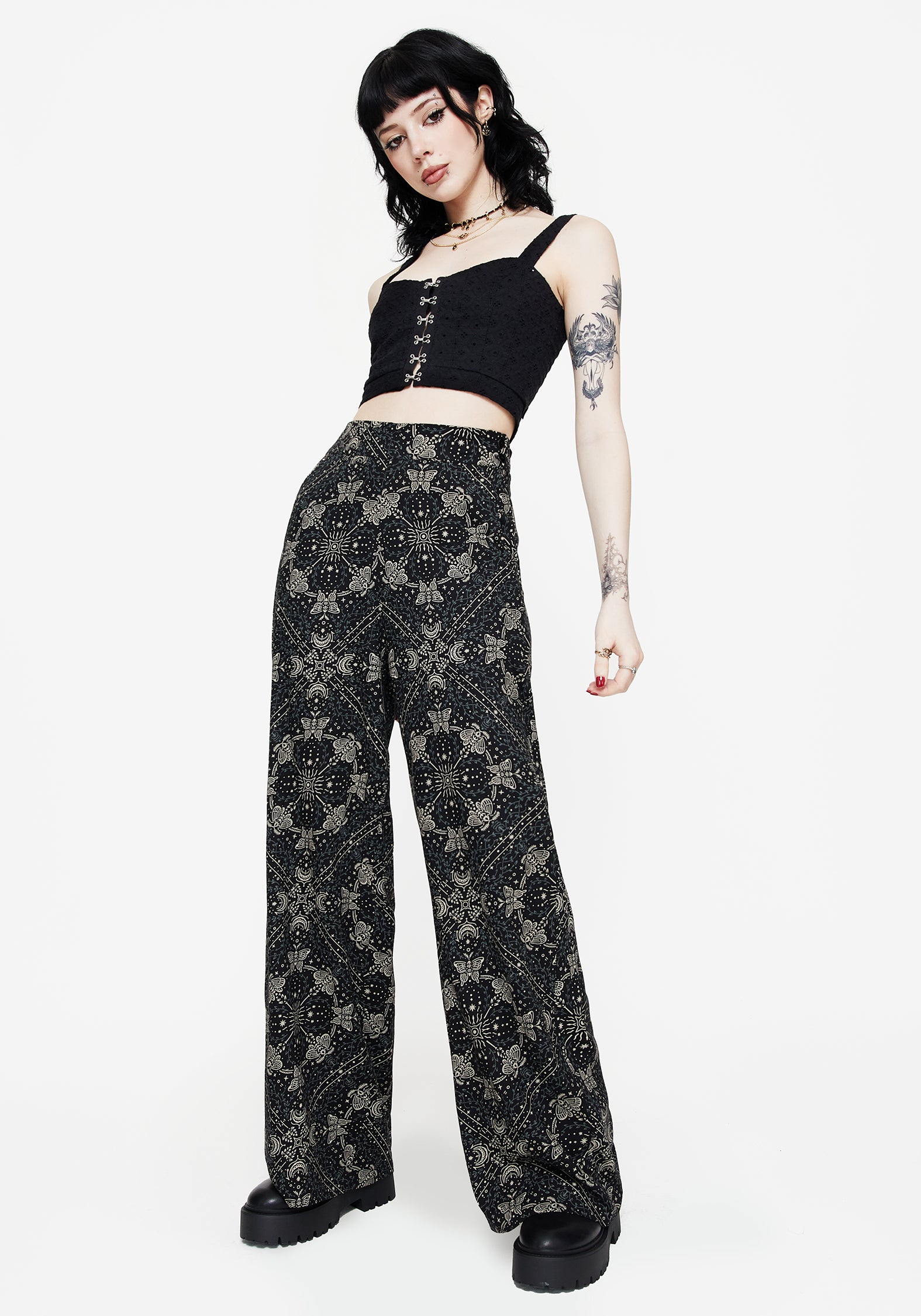 Poem Moth Printed Wide Leg Trouser UK10