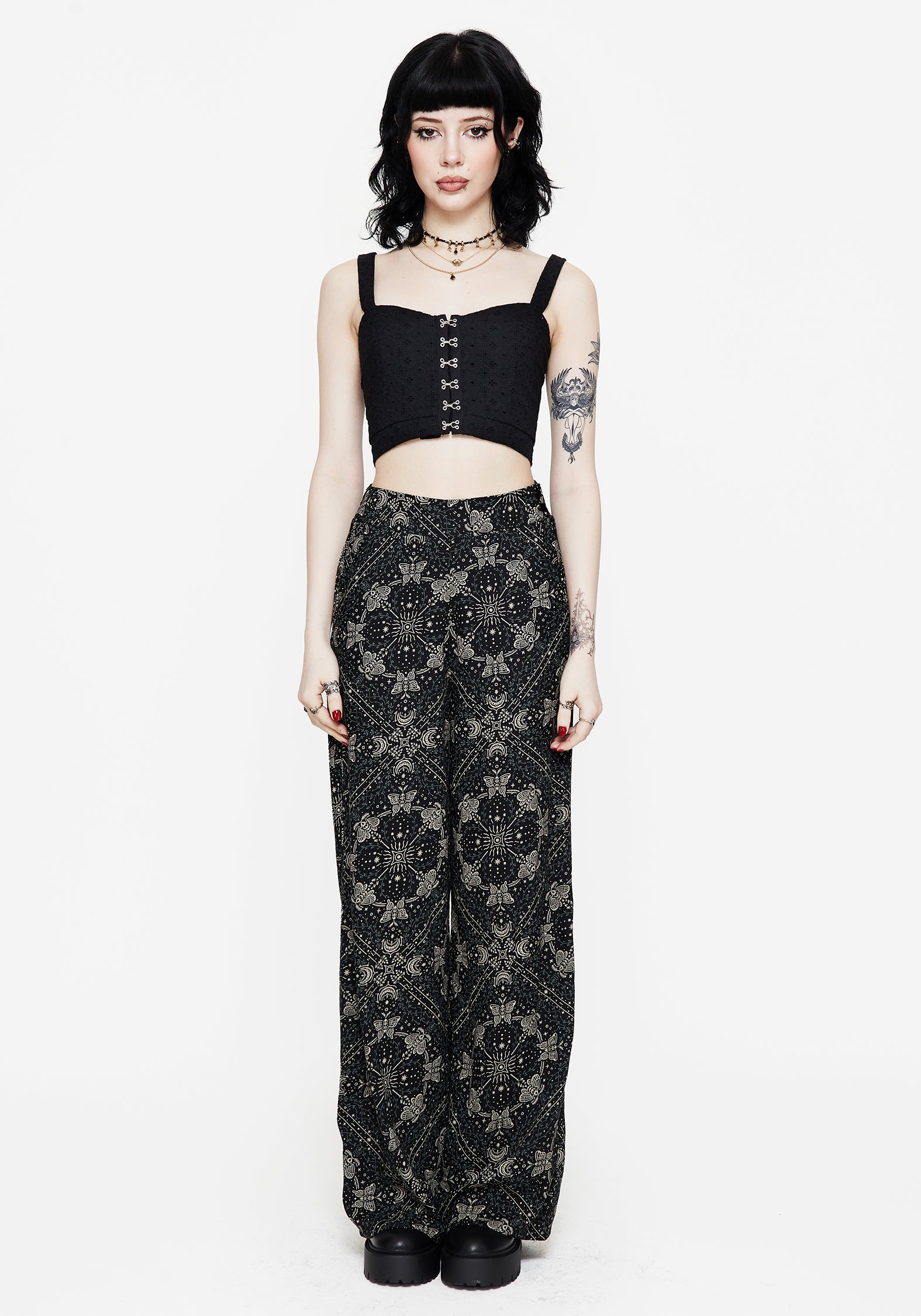 Poem Moth Printed Wide Leg Trouser UK10