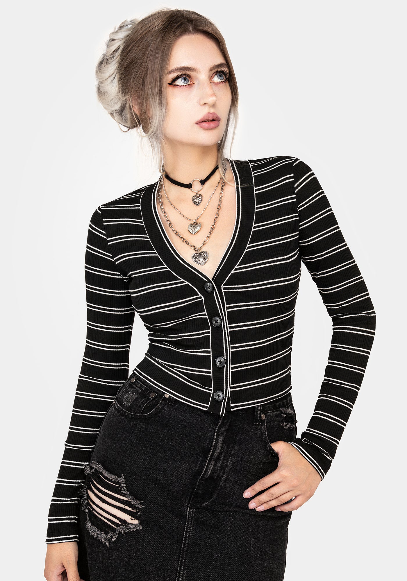 Slash Cropped Cardi | Disturbia - Shop Women's Gothic, Alternative Slash Cropped Cardi | Disturbia - Shop Women's Gothic, Alternative