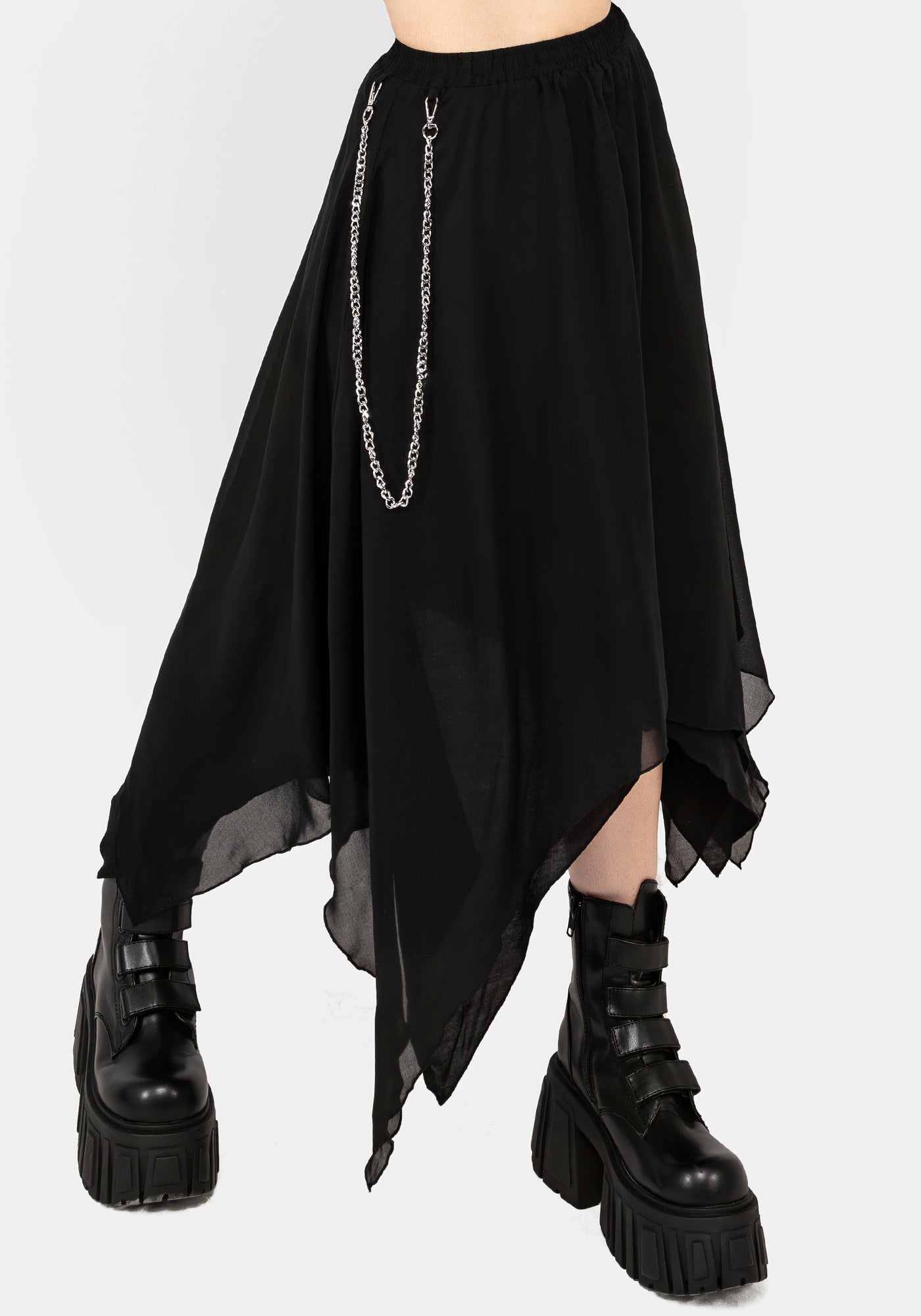 Levitate Chain Detail Midi Skirt | Disturbia - Shop Women's Gothic