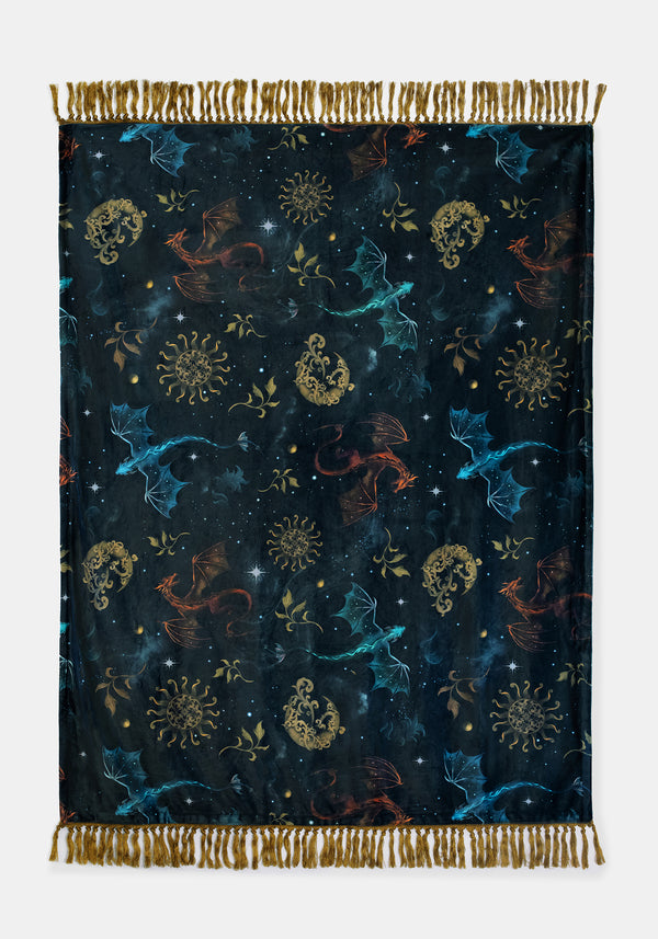 Phoenix Dragon Velvet Blanket