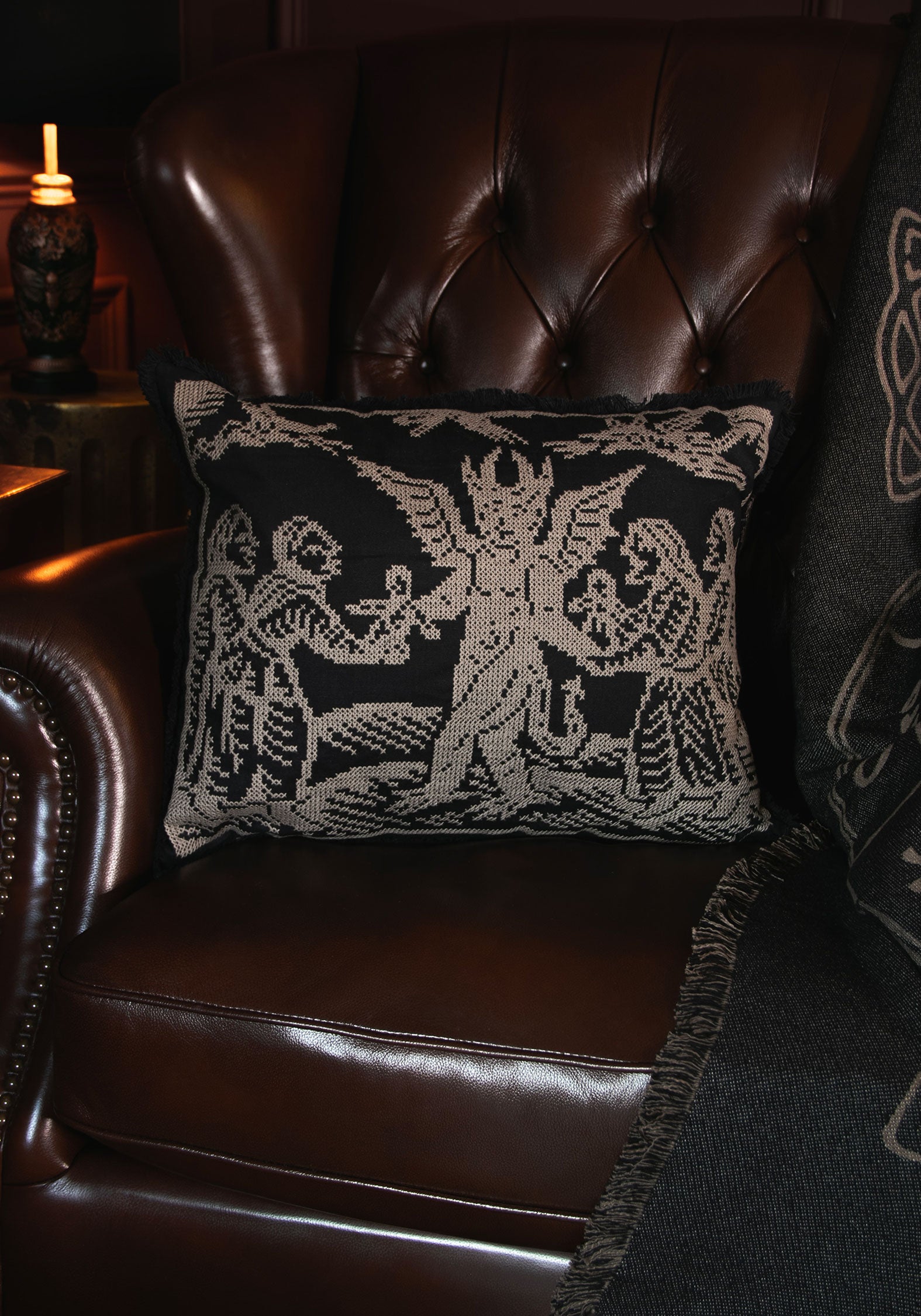 Ravenna Devil Criss Cross Cushion – Disturbia