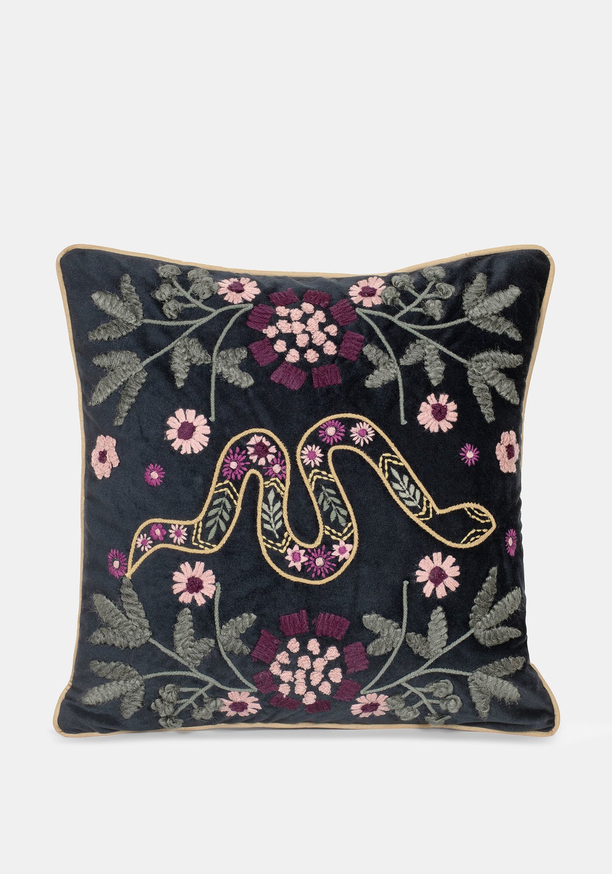 Kobra Snake Square Cushion