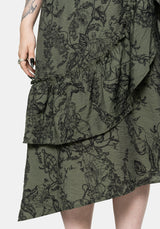 Orla Foxglove Potion Ruffle Midi Skirt