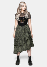 Orla Foxglove Potion Ruffle Midi Skirt