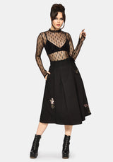 Faela Fairy Embroidered Tie Waist Paperbag Midi Skirt