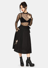 Faela Fairy Embroidered Tie Waist Paperbag Midi Skirt