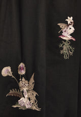 Faela Fairy Embroidered Tie Waist Paperbag Midi Skirt