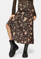 Faela Fairy Print Bias Cut Midaxi Skirt US 2