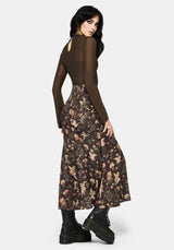 Faela Fairy Print Bias Cut Midaxi Skirt US 2