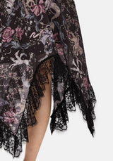 Merunicorn Enchanted Forest Chiffon Print Midi Skirt