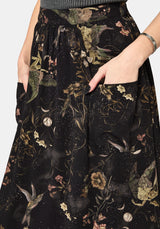 Harpyiai Print Pocket Detail Midaxi Skirt