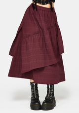 Lysandra Textured Ruffle Midi Skirt