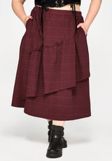 Lysandra Textured Ruffle Midi Skirt