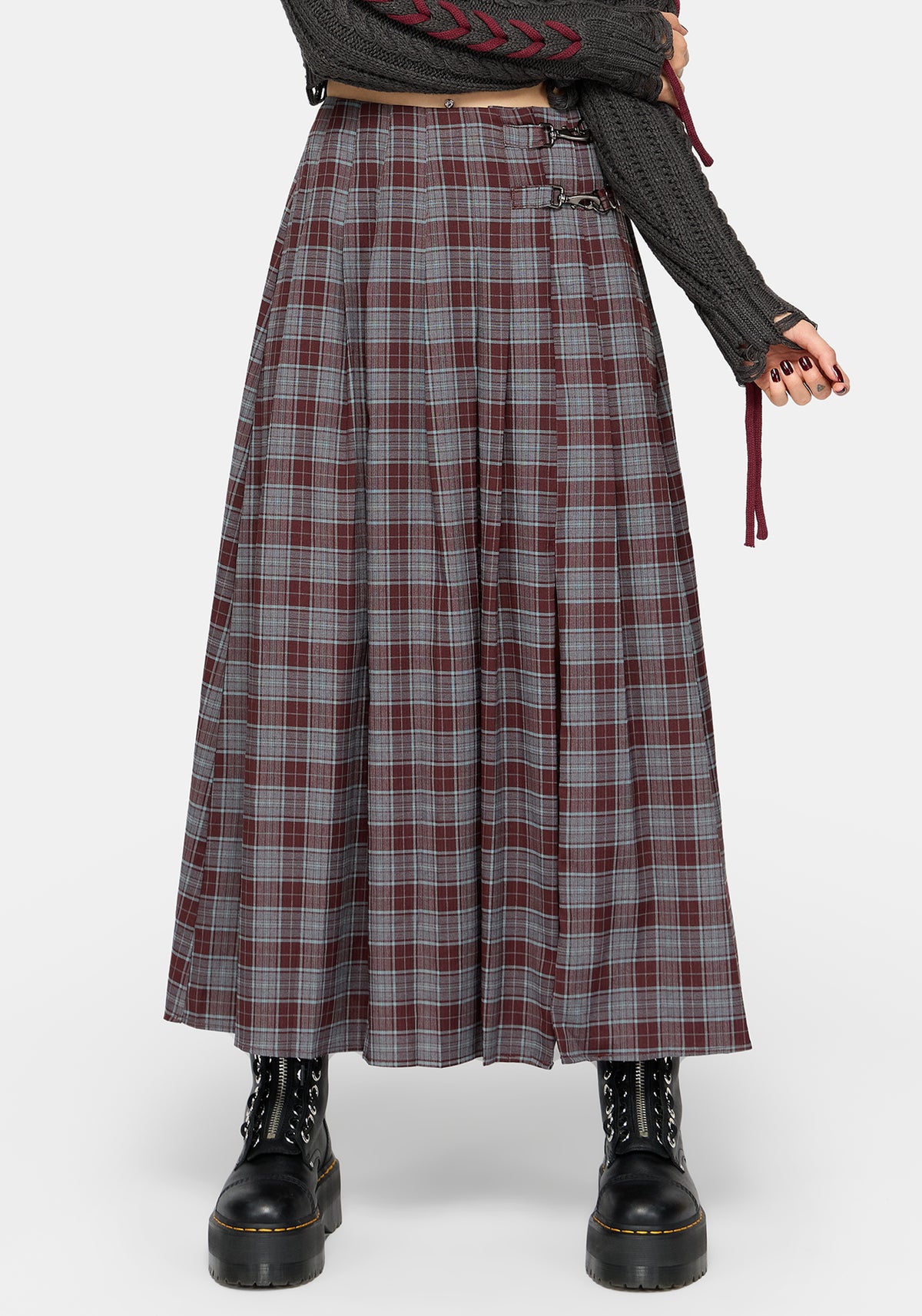 Aimil Check Midaxi Skirt