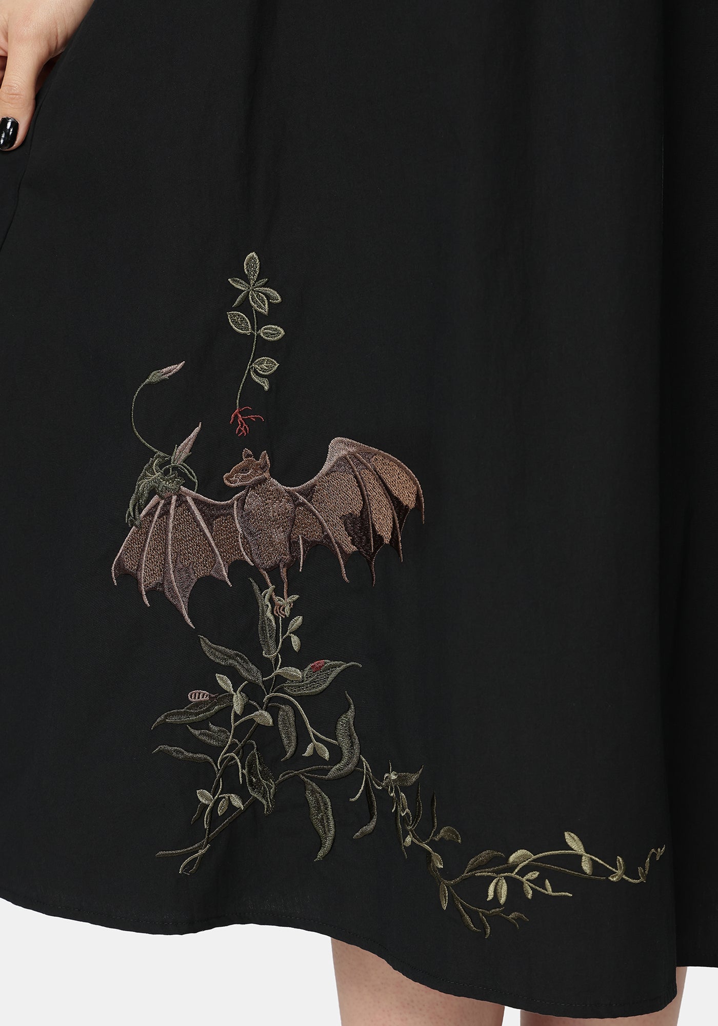 Orena Bat Embroidered Midaxi Skirt Disturbia Orena Bat Embroidered Midaxi Skirt Disturbia