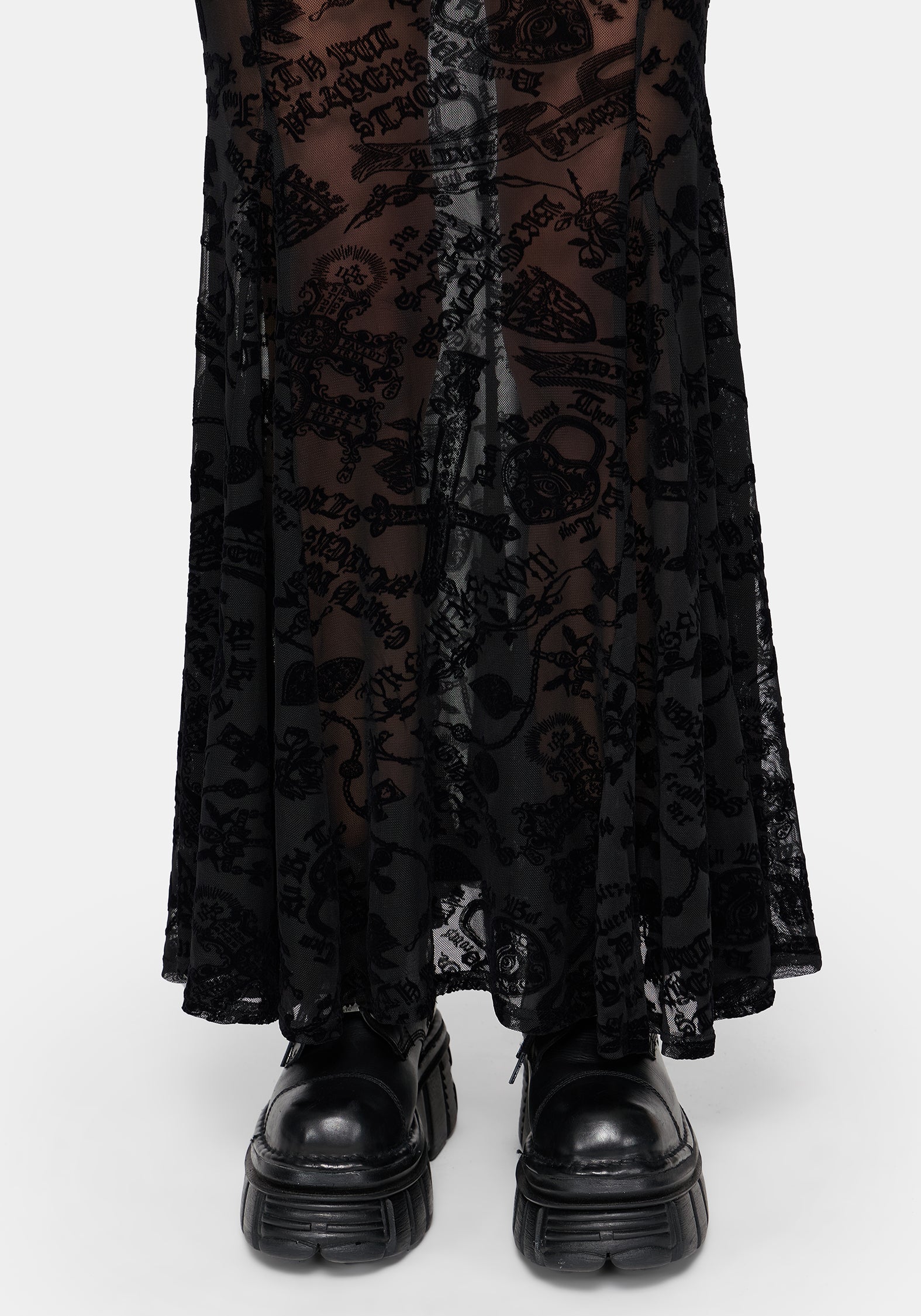 Sanct Flock Mesh Maxi Skirt