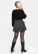 Caitriona Check Lace Up Side Mini Skirt