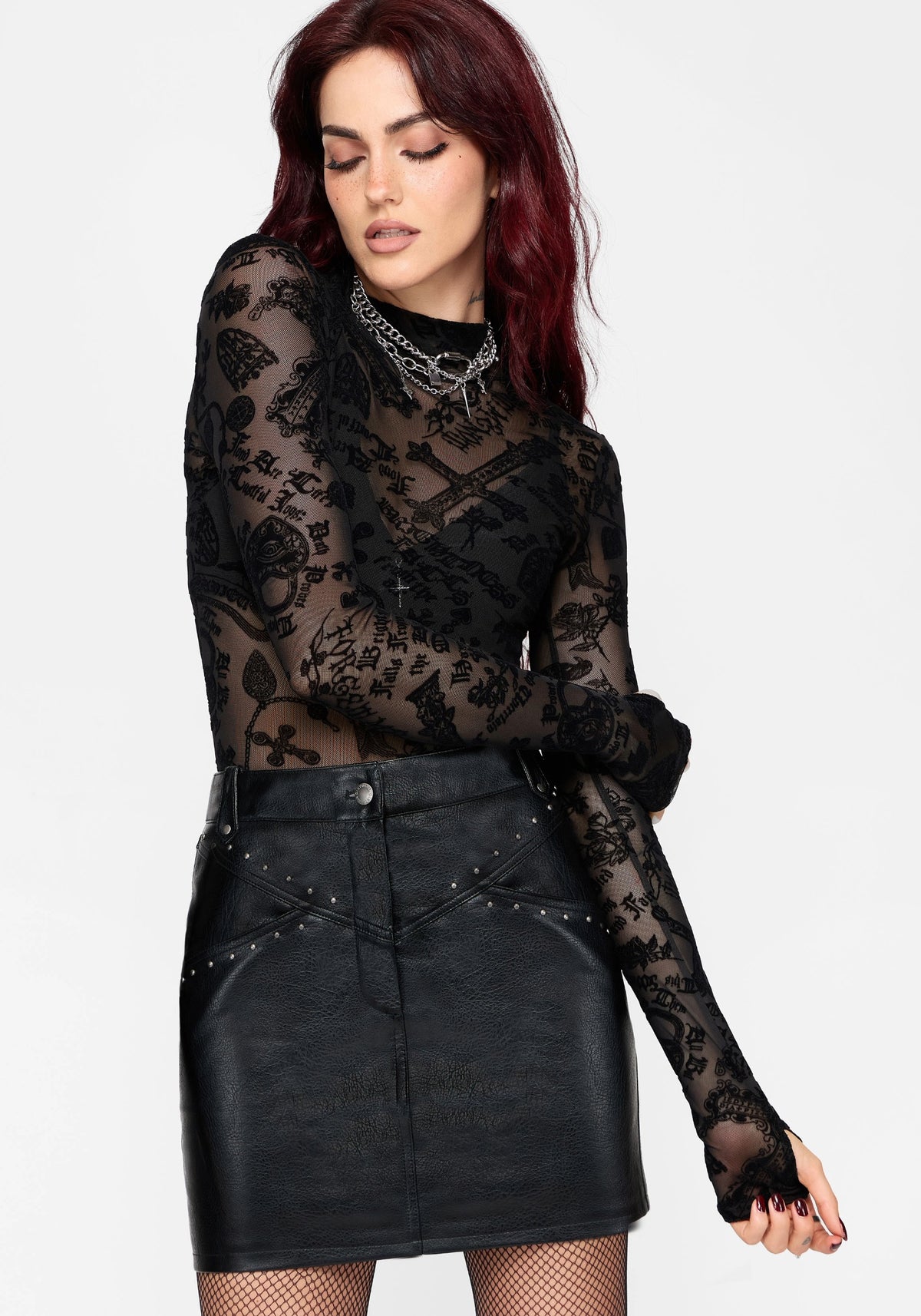 Talia Studded PU Mini Skirt