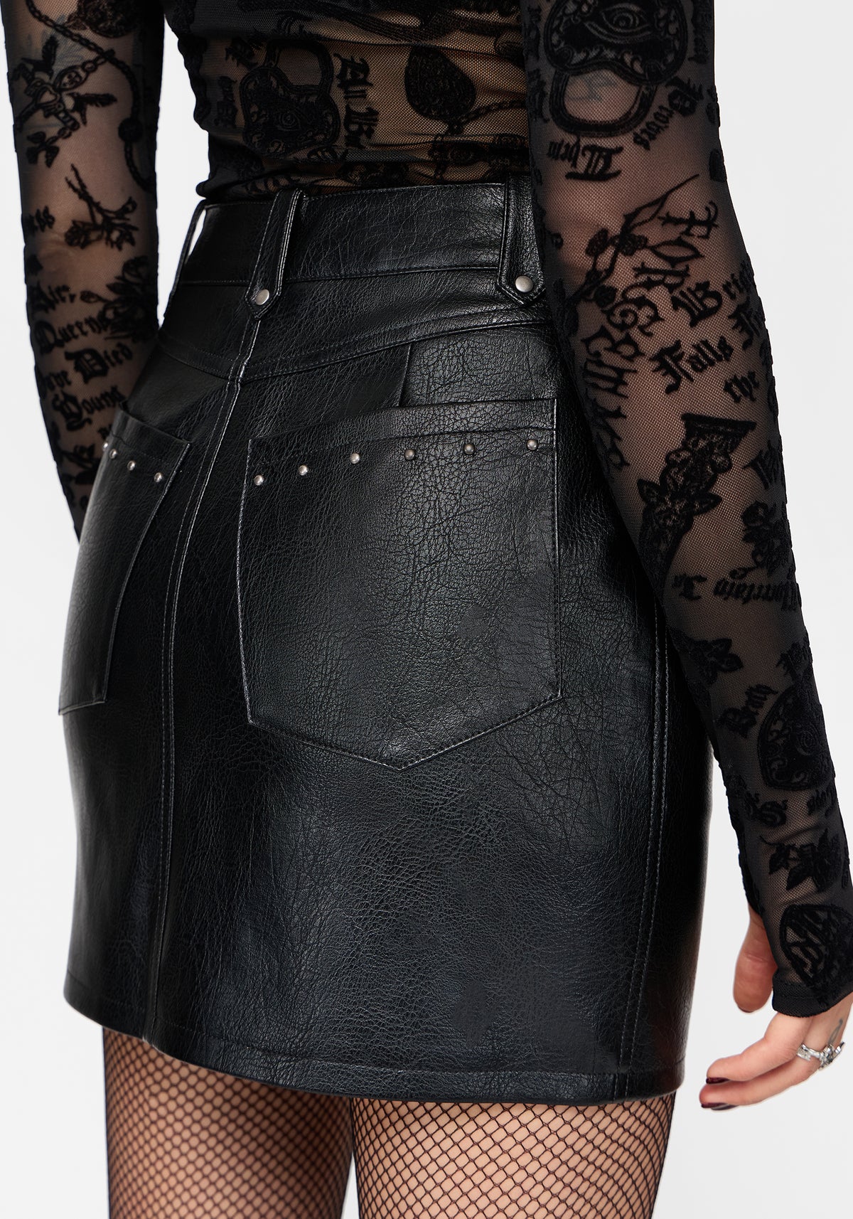 Talia Studded PU Mini Skirt