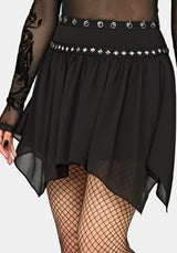 Emara Studded Hanky Hem Mini Skirt US 2