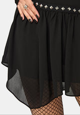 Emara Studded Hanky Hem Mini Skirt US 2