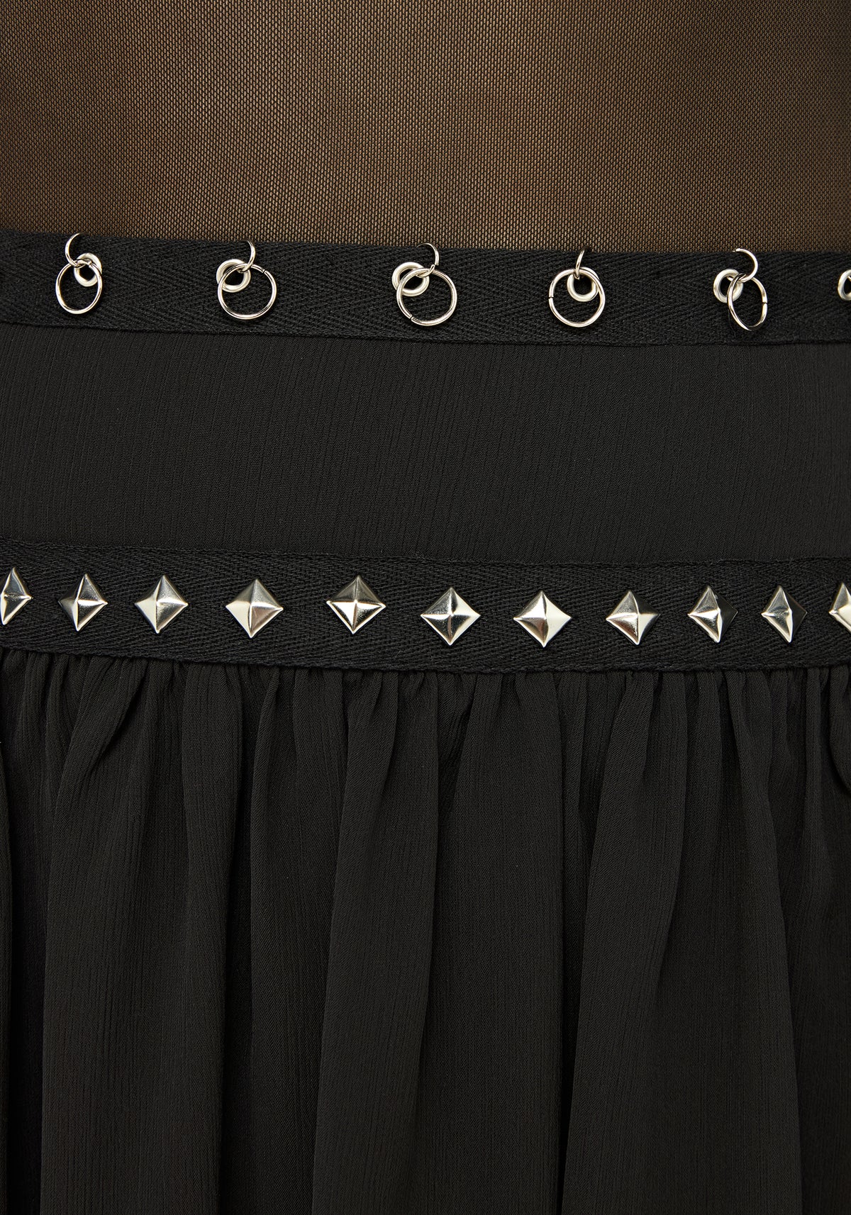Emara Studded Hanky Hem Mini Skirt US 2