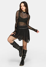 Emara Studded Hanky Hem Mini Skirt US 2