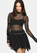 Emara Studded Hanky Hem Mini Skirt