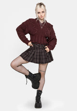 Harley Pleated Check Belted Mini Skirt US 2