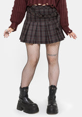 Harley Pleated Check Belted Mini Skirt US 2