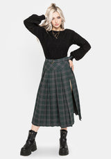 Daria Check Pleated Midaxi Skirt US 2