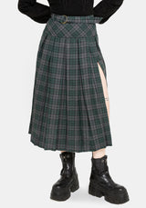 Daria Check Pleated Midaxi Skirt US 2