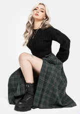 Daria Check Pleated Midaxi Skirt US 2