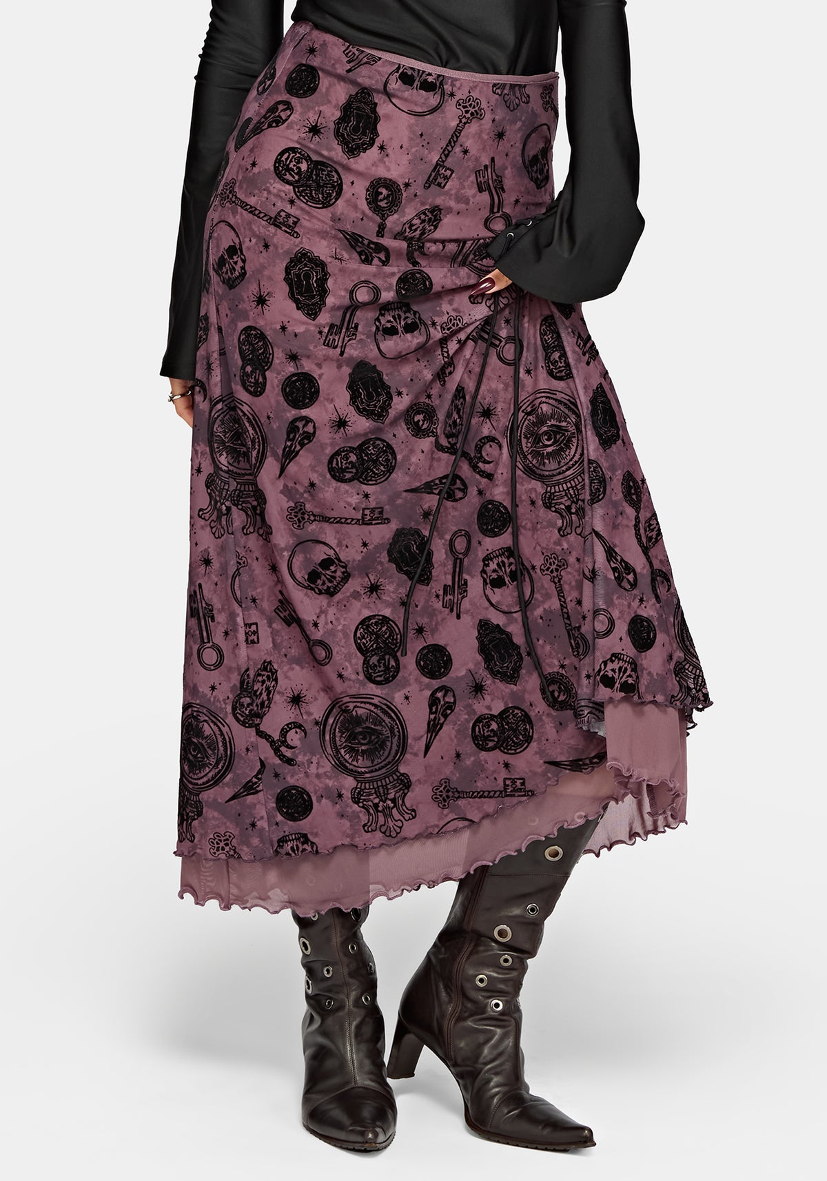 Equinox Flocked Midaxi Skirt