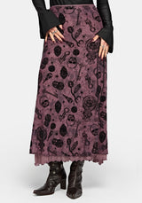 Equinox Flocked Midaxi Skirt