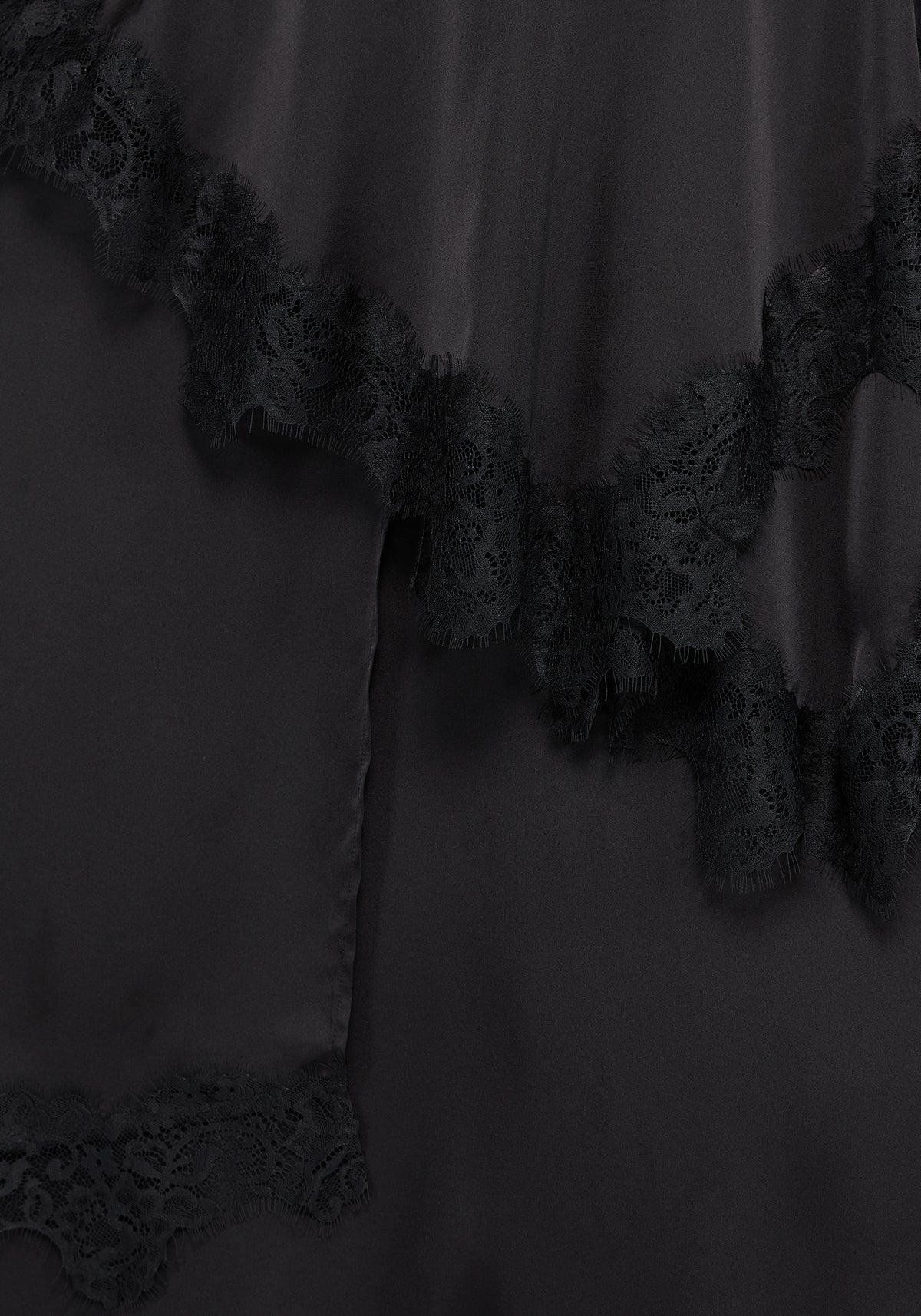 Dhalia Satin and Lace Tattered Maxi Skirt