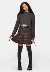 Kalma Check Pleated Mini Skirt