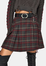 Kalma Check Pleated Mini Skirt