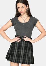 Bramble Buckled Mini Skirt - Dark Green