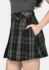 Bramble Buckled Mini Skirt - Dark Green
