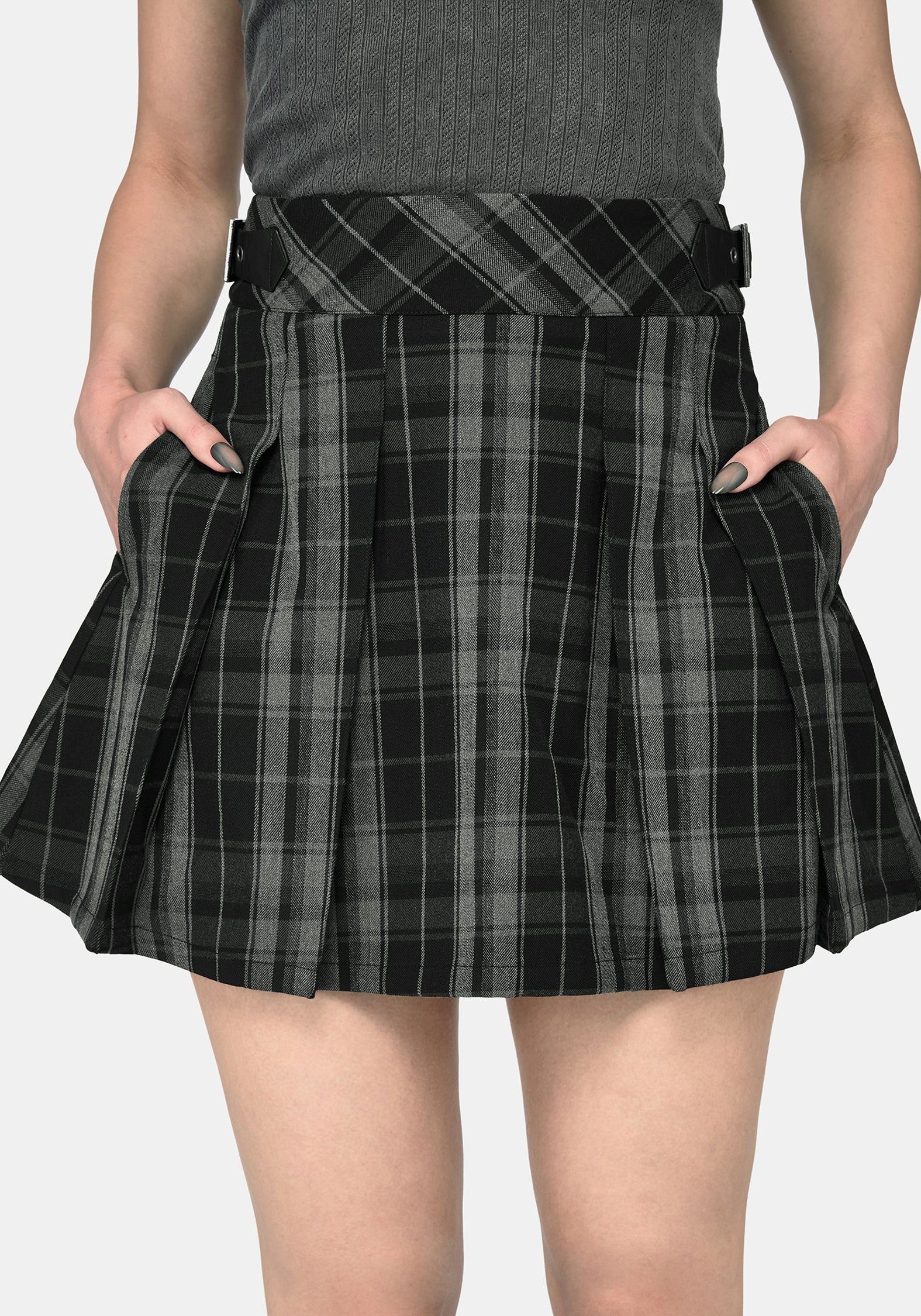 Bramble Buckled Mini Skirt - Dark Green