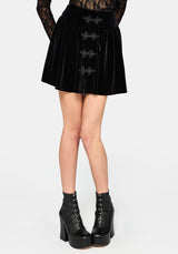 Nova Velour Frog Closure Mini Skirt