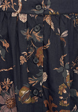 Poison Eden Printed Button Down Skirt - Midnight